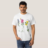 Vogel mit Blume Gerechtigkeit Liebe Gnade und gehe T-Shirt (Vorne ganz)