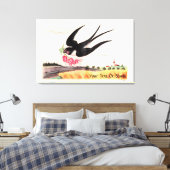 Vogel mit Blume Leinwanddruck (Insitu (Schlafzimmer))