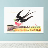 Vogel mit Blume Leinwanddruck (Insitu (Holzboden))