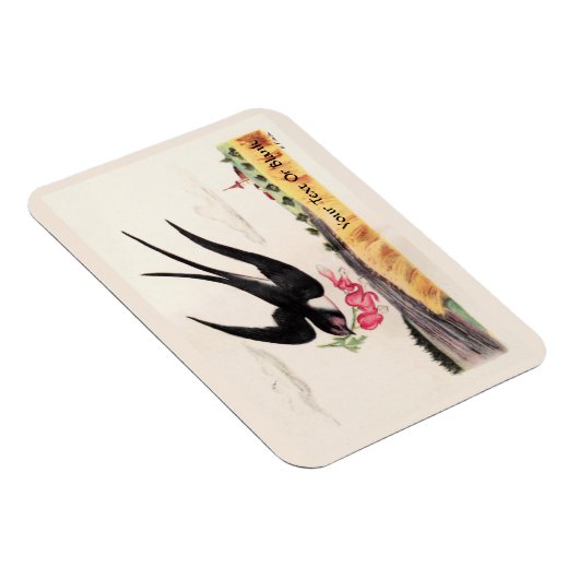 Vogel mit Blume Magnet (Rechte Seite)