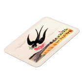 Vogel mit Blume Magnet (Linke Seite)