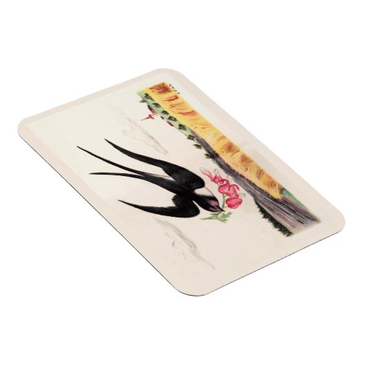 Vogel mit Blume Magnet (Rechte Seite)
