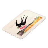 Vogel mit Blume Magnet (Linke Seite)