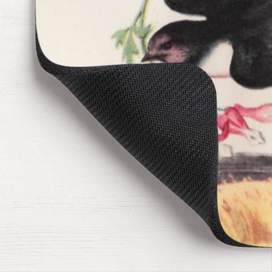Vogel mit Blume Mousepad (Ecke)