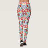 Vogel mit Blume Muster Leggings (Rückseite)