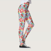 Vogel mit Blume Muster Leggings (Rechts)
