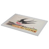 Vogel mit Blume Schneidebrett (Ecke)