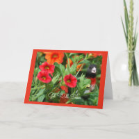 Vogel mit Blumen-Gruß-Karte