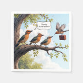 Vogel mit Bürobriefkasten für das Ruhestand Serviette (Vorderseite)