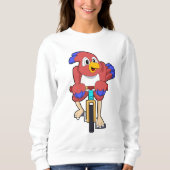 Vogel mit Fahrrad Sweatshirt (Vorderseite)