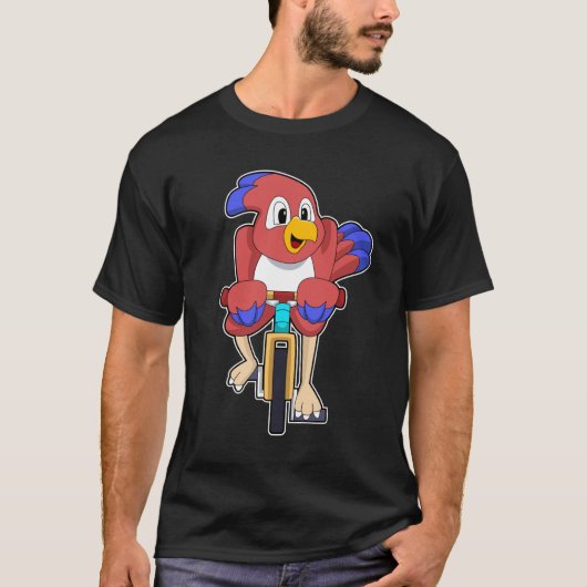 Vogel mit Fahrrad T-Shirt (Vorderseite)
