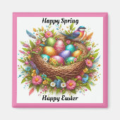 Vogel mit farbigem Eier Magnet (Vorne)