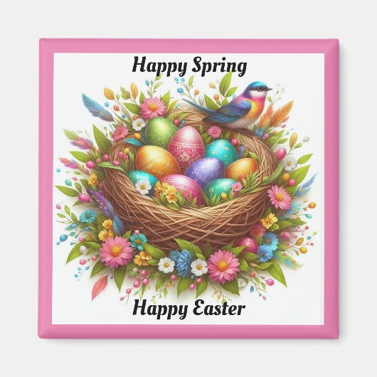 Vogel mit farbigem Eier Magnet (Vorne)