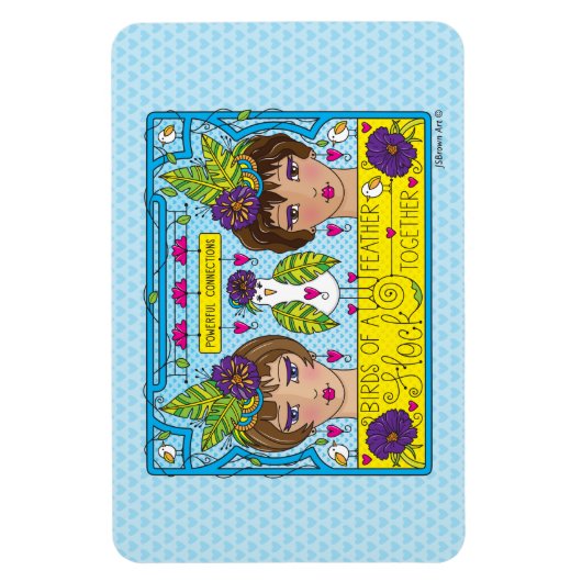 Vögel mit Feder_Flexible Magnet 6"x4" (Vertikal)