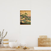 Vögel mit Herbst- und Winter-Blume Poster (Küche)