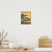 Vögel mit Herbst- und Winter-Blume Poster (Küche)