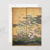 Vögel mit Herbst- und Winter-Blume Postkarte (Vorne/Hinten)