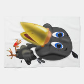 Vogel mit Herz Geschenk Küche Handtuch Cartoon (Horizontal)