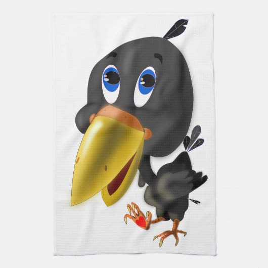 Vogel mit Herz Geschenk Küche Handtuch Cartoon (Vertikal)