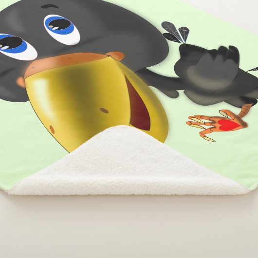 Vogel mit Herzgeschenk Baby Sherpa Blanket Sherpadecke (3/4)