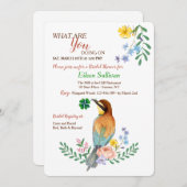 Vogel mit Kleeblatt-Einladung Einladung (Vorne/Hinten)