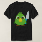 Vogel mit Messer T-Shirt (Design vorne)