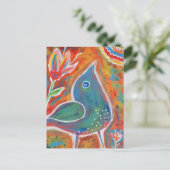Vogel mit positivem Ausblick Postkarte (Stehend Vorderseite)