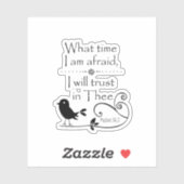 Vogel mit Psalms Bible Verse Scripting Aufkleber (Blatt)