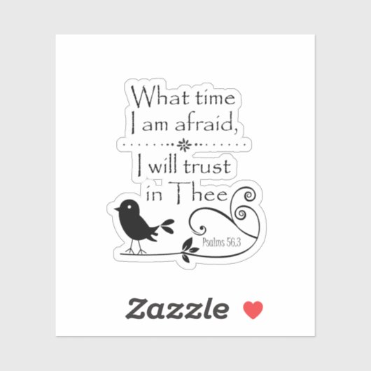 Vogel mit Psalms Bible Verse Scripting Aufkleber (Blatt)