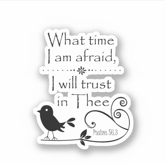 Vogel mit Psalms Bible Verse Scripting Aufkleber (Vorderseite)