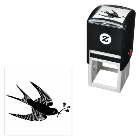 Vogel mit Sprig-Briefmarke Permastempel (Beispiel)