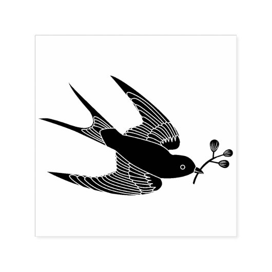Vogel mit Sprig-Briefmarke Permastempel (Design)