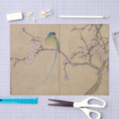 Vogel mit Umeblüten Seidenpapier (Handwerk)