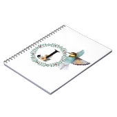 Vogel mit Wreath mit Buchstabe "J" Notizblock (Linke Seite)