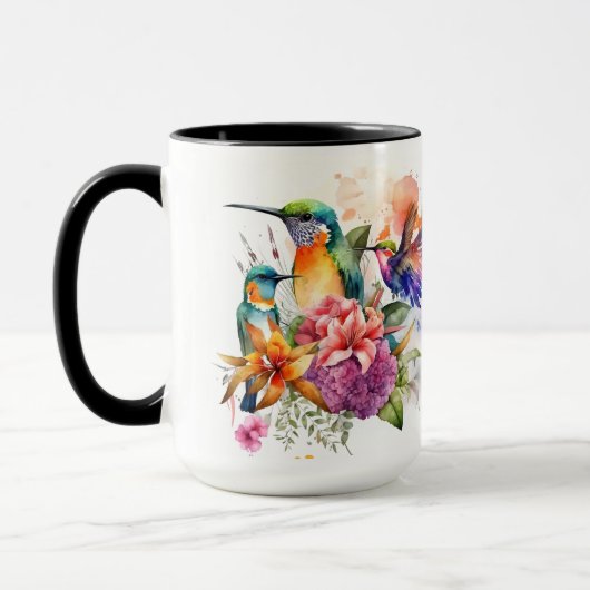 Vögel mit wunderschönen Blume beschwören Tasse (Links)