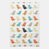 Vögel Mitte des Jahrhunderts Moderne, leuchtend fa Geschirrtuch (Vertikal)