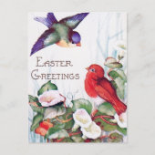 Vögel Morning Glory Retro Osterfeiern Postkarte (Vorderseite)