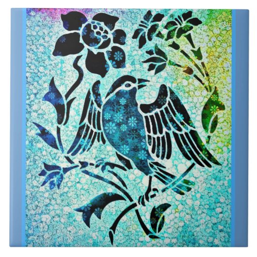 Vogel-Mosaik Fliese (Vorderseite)