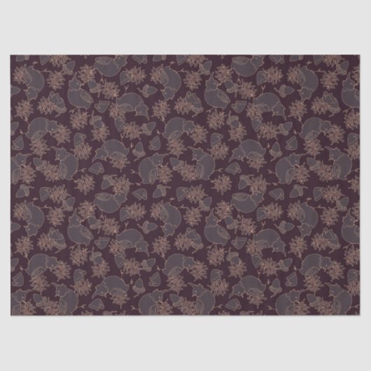 Vogel-Motiv auf dunkel und elegant Seidenpapier (Vorderseite)