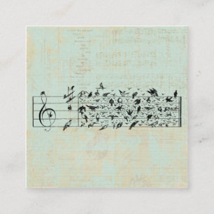Vögel & Musik-Personal Papier Vintage Alterung Min Begleitkarte