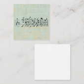 Vögel & Musikmitarbeiter Papier Vintager Minze Grü Begleitkarte (Vorne/Hinten)