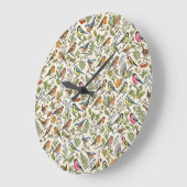 Vögel Muster Große Wanduhr (Winkel)