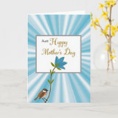 Vogel Muttertagskarte Karte (Gelbe Blume)