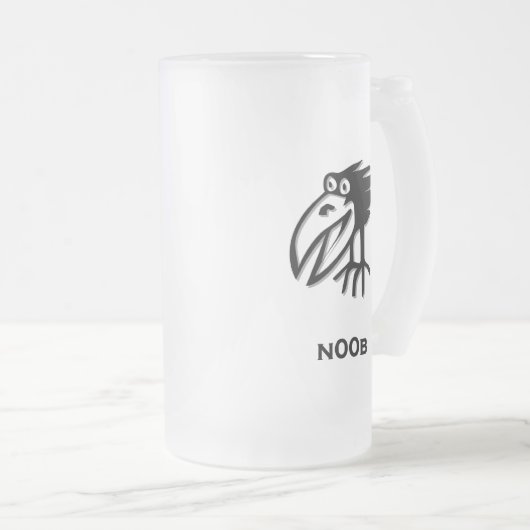 Vogel n00b mattglas bierglas (VorderseiteRechts)