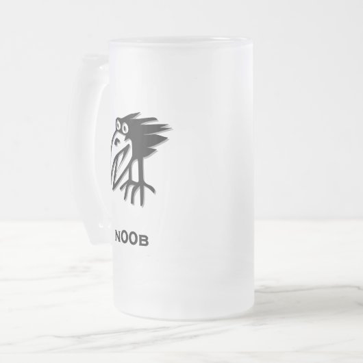 Vogel n00b mattglas bierglas (Vorderseite Links)