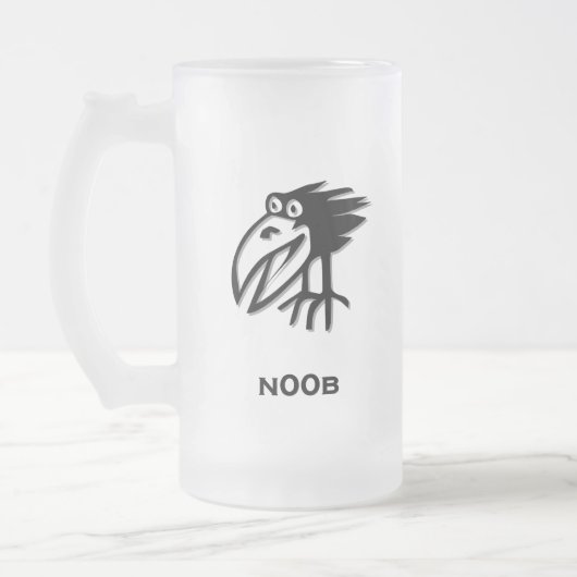 Vogel n00b mattglas bierglas (Links)