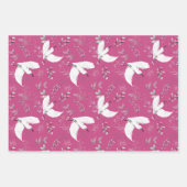 Vögel Natur Wasserfarben Art Illustration Muster Geschenkpapier Set (Vorderseite 2)