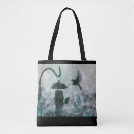 Vogel Nature Mysterious Turquoise Tote Bag Tasche