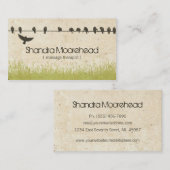 Vogel-natürliche Massage-Therapeut-Visitenkarte Visitenkarte (Vorne/Hinten)