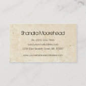 Vogel-natürliche Massage-Therapeut-Visitenkarte Visitenkarte (Rückseite)